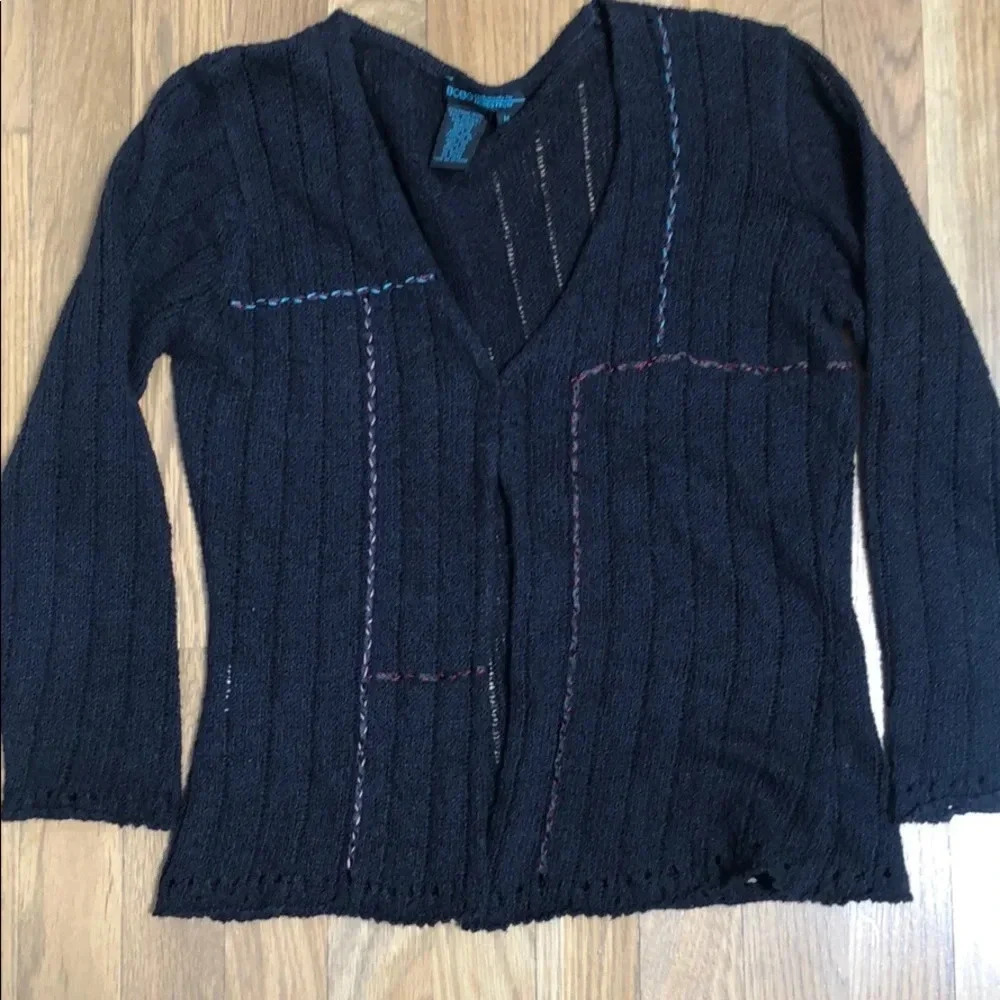 Black BCBG swing cardigan w/ color accents - M